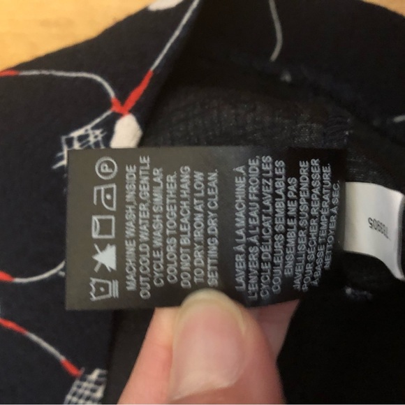 RW&CO Navy Print Fit and Flare Bow on shoulder Dress size 4 - Picture 9 of 10